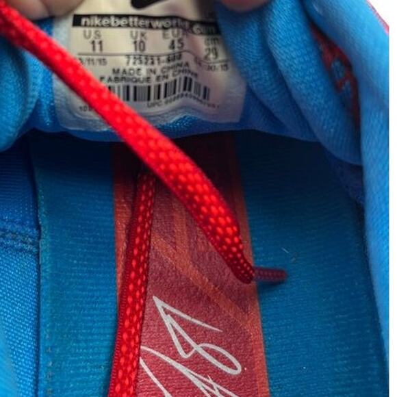 Nike CJ3 Flyweave Trainer Calvin Johnson 81 Men's 11 Red Blue 725231-600 - Picture 3 of 11